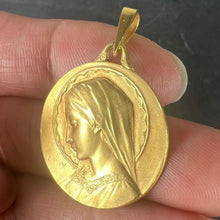 Load image into Gallery viewer, French Dropsy Virgin Mary 18K Yellow Gold Religious Medal Pendant
