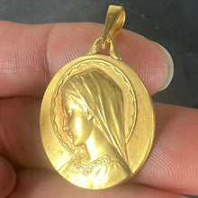 Load image into Gallery viewer, French Dropsy Virgin Mary 18K Yellow Gold Religious Medal Pendant
