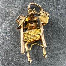 Load image into Gallery viewer, Spanish Guitar Castanets Hat Musicians Chair 18K Yellow Gold Charm Pendant
