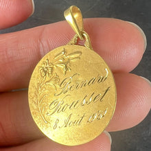 Load image into Gallery viewer, French Dropsy Virgin Mary 18K Yellow Gold Religious Medal Pendant
