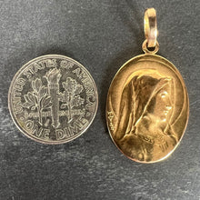 Load image into Gallery viewer, French Emile Dropsy Virgin Mary 18K Yellow Gold Religious Medal Pendant
