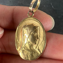 Load image into Gallery viewer, French Emile Dropsy Virgin Mary 18K Yellow Gold Religious Medal Pendant
