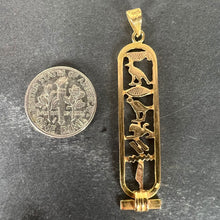 Load image into Gallery viewer, Egyptian Hieroglyphics Tablet 18K Yellow Gold Charm Pendant
