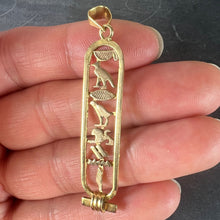 Load image into Gallery viewer, Egyptian Hieroglyphics Tablet 18K Yellow Gold Charm Pendant
