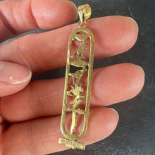 Load image into Gallery viewer, Egyptian Hieroglyphics Tablet 18K Yellow Gold Charm Pendant
