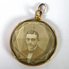 Load image into Gallery viewer, Antique French 18K Yellow Gold Faceted Glass Photo Pendant Locket
