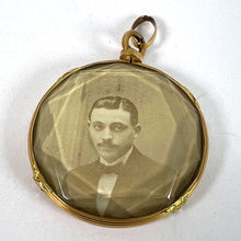 Load image into Gallery viewer, Antique French 18K Yellow Gold Faceted Glass Photo Pendant Locket
