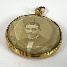 Load image into Gallery viewer, Antique French 18K Yellow Gold Faceted Glass Photo Pendant Locket
