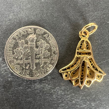 Load image into Gallery viewer, Vintage Egyptian Lotus Flower Symbol of Rebirth 18K Yellow Gold Charm Pendant
