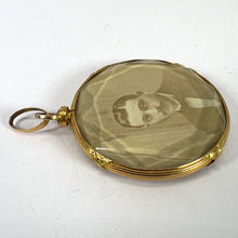 Load image into Gallery viewer, Antique French 18K Yellow Gold Faceted Glass Photo Pendant Locket
