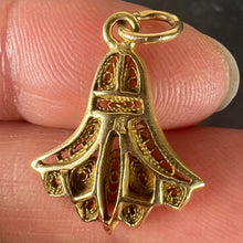 Load image into Gallery viewer, Vintage Egyptian Lotus Flower Symbol of Rebirth 18K Yellow Gold Charm Pendant
