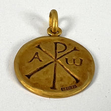 Load image into Gallery viewer, French Becker Chi Rho Jesus Christ Alpha Omega 18K Yellow Gold Medal Pendant
