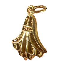 Load image into Gallery viewer, Vintage Egyptian Lotus Flower Symbol of Rebirth 18K Yellow Gold Charm Pendant
