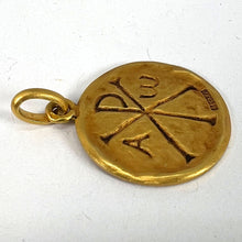 Load image into Gallery viewer, French Becker Chi Rho Jesus Christ Alpha Omega 18K Yellow Gold Medal Pendant
