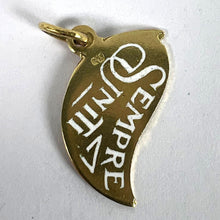 Load image into Gallery viewer, Art Deco Divisi Ma Sempre Unite 18K Yellow Gold Enamel Charm Pendant
