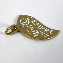 Load image into Gallery viewer, Art Deco Divisi Ma Sempre Unite 18K Yellow Gold Enamel Charm Pendant
