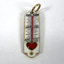 Load image into Gallery viewer, French Art Deco Love Thermometer 18K Yellow Gold Enamel Charm Pendant
