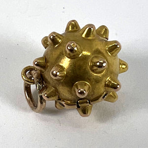 Vintage Deco Sputnik Locket 18K Yellow Gold Charm Pendant
