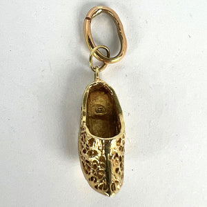 Curled Toe Shoe 14K Yellow Gold Filigree Charm Pendant