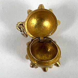 Vintage Deco Sputnik Locket 18K Yellow Gold Charm Pendant