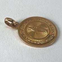 Load image into Gallery viewer, Antique French Engraved Virgin Mary 18K Rose Gold Religious Medal Pendant
