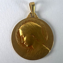 Load image into Gallery viewer, French Dropsy Virgin Mary 18K Yellow Gold Religious Medal Pendant

