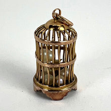 Load image into Gallery viewer, Bird Cage Cultured Pearls 14 Karat Yellow Gold Charm Pendant
