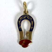 Load image into Gallery viewer, French Art Deco Love Magnet 18K Yellow Gold Enamel Charm Pendant
