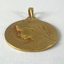 Load image into Gallery viewer, French Dropsy Virgin Mary 18K Yellow Gold Religious Medal Pendant
