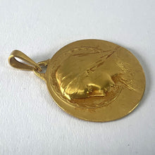 Load image into Gallery viewer, French Dropsy Virgin Mary 18K Yellow Gold Religious Medal Pendant
