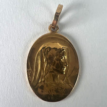 Load image into Gallery viewer, French Emile Dropsy Virgin Mary 18K Yellow Gold Religious Medal Pendant
