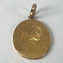 Load image into Gallery viewer, French Emile Dropsy Virgin Mary 18K Yellow Gold Religious Medal Pendant
