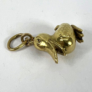 Vintage 18K Yellow Gold Duck Bird Charm Pendant