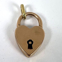 Load image into Gallery viewer, Vintage 18K Rose Gold Heart Padlock Charm Pendant
