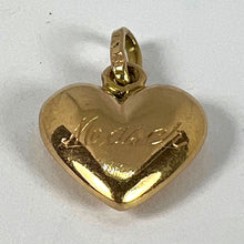 Load image into Gallery viewer, Vintage Italian 18K Yellow Gold Puffy Heart Maser Charm Pendant
