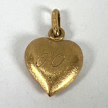 Load image into Gallery viewer, Vintage Italian 18K Yellow Gold Puffy Heart 60 Charm Pendant
