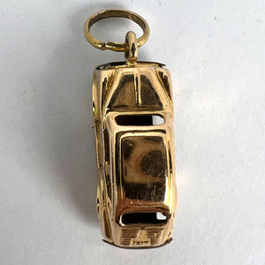 Italian 18K Yellow Gold Mechanical Saloon Car Charm Pendant