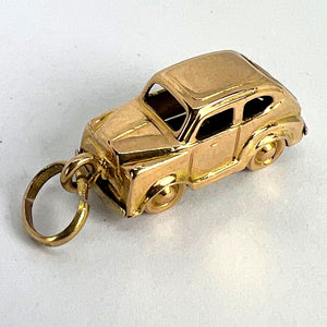 Italian 18K Yellow Gold Mechanical Saloon Car Charm Pendant