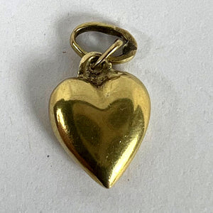 Vintage Small 18K Yellow Gold Puffy Heart Charm Pendant