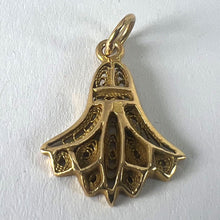 Load image into Gallery viewer, Vintage Egyptian Lotus Flower Symbol of Rebirth 18K Yellow Gold Charm Pendant

