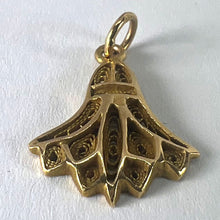 Load image into Gallery viewer, Vintage Egyptian Lotus Flower Symbol of Rebirth 18K Yellow Gold Charm Pendant
