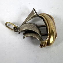Load image into Gallery viewer, Vintage 18K Yellow Gold Platinum Sailing Yacht Boat Charm Pendant
