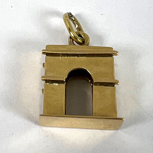 Vintage French Arc de Triomphe 18K Yellow Gold Charm Pendant