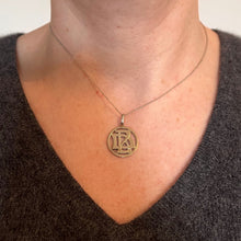 Load image into Gallery viewer, 18K White Gold DB or BD Monogram Initials Charm Pendant
