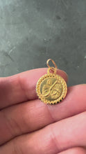 Load and play video in Gallery viewer, French Libra Zodiac Starsign 18K Yellow Gold Perroud Charm Pendant

