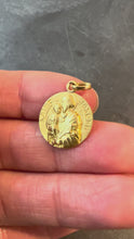 Load and play video in Gallery viewer, French Saint Joseph and Jesus 18K Yellow Gold Medal Pendant
