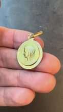 Load and play video in Gallery viewer, French Virgin Mary 18K Yellow Gold Pendant Charm Medal
