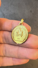 Load and play video in Gallery viewer, French Blood Group Type Medical 18K Yellow Gold Charm Medal Pendant
