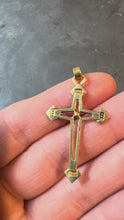 Load and play video in Gallery viewer, Vintage French 18K Yellow Gold Cross Pendant
