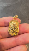 Load and play video in Gallery viewer, French Butsch 18K Yellow Gold Jesus Christ Medal Charm Pendant
